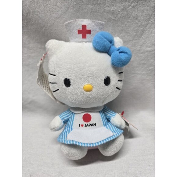 Hello Kitty 6" Ty I Love Japan Nurse Figure Plush Stuffed Sanrio Doll 2011- Tags - Picture 1 of 8